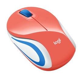 Logitech M187 - Ratón - óptico - 3 botones - inalámbrico - 2.4 GHz - receptor inalámbrico USB - Coral