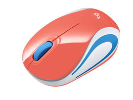 Logitech M187 - Ratón - óptico - 3 botones - inalámbrico - 2.4 GHz - receptor inalámbrico USB - Coral