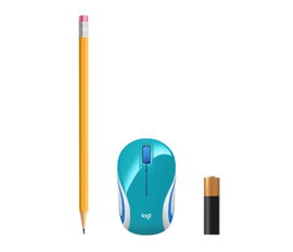 Logitech M187 - Ratón - óptico - 3 botones - inalámbrico - 2.4 GHz - receptor inalámbrico USB - teal