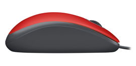 Logitech M110 Silent - Ratón - diestro y zurdo - óptico - 3 botones - cableado - USB - rojo