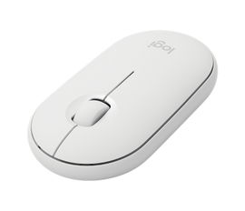 Logitech Pebble M350 - Ratón - óptico - 3 botones - inalámbrico - Bluetooth, 2.4 GHz - receptor inalámbrico USB - blanco