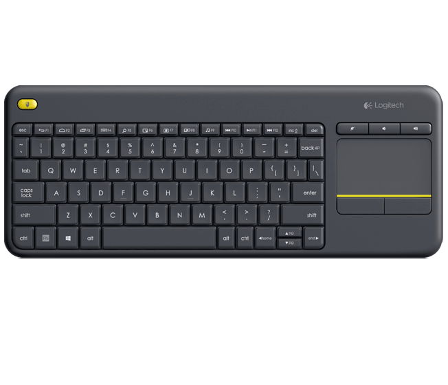 Logitech Wireless Touch Keyboard K400 Plus - Teclado - con panel táctil - inalámbrico - 2.4 GHz - QWERTY - Internacional de EE. UU. - negro
