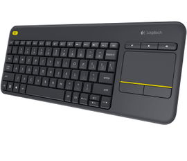 Logitech Wireless Touch Keyboard K400 Plus - Teclado - con panel táctil - inalámbrico - 2.4 GHz - QWERTY - Internacional de EE. UU. - negro
