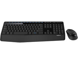 Logitech Wireless Combo MK345 - Juego de teclado y ratón - inalámbrico - 2.4 GHz - QWERTY - español - negro, azul