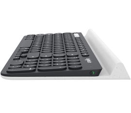 Logitech - Keyboard - Wireless - Spanish - 2.4 GHz / Bluetooth - Ergonomic Design - Black (keyboard) / Black and white
