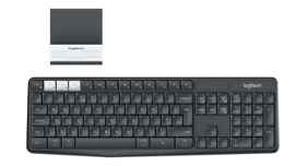 Logitech K375s teclado RF Wireless + Bluetooth QWERTY Grafito, Blanco