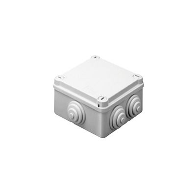 Caja de derivación de PVC Auto-extinguible con 6 entradas, tapa y tornillo de media vuelta de 1/4