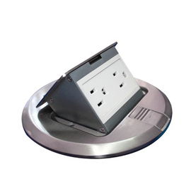 Mini caja de piso redonda acero inoxidable (2 contactos) (11000-12201) Mini caja de piso redonda acero inoxidable (2 contactos) (11000-12201)