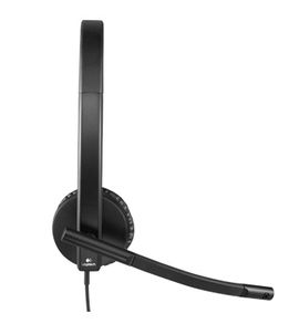 Logitech H570e Wired Headset, Stereo Headphones with Noise-Cancelling Microphone, USB, in-Line Controls with Mute Button, Indicator LED, PC/Mac/Laptop - Black - Auricular - en oreja - cableado - USB - Certificado para Skype Empresarial, con certifica
