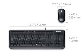 Microsoft Wired Desktop 600 - Juego de teclado y ratón - USB - negro