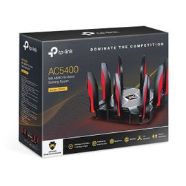 Router de juegos de banda triple AC5400 MU-MIMO 1 puerto WAN 10/100/1000 Mbps y 8 puertos LAN 10/100/1000 Mbps, 2 puerto USB 3.0 y 8 antenas. Router de juegos de banda triple AC5400 MU-MIMO 1 puerto WAN 10/100/1000 Mbps y 8 puertos LAN 10/100/1000 Mbps, 2 puerto USB 3.0 y 8 antenas.