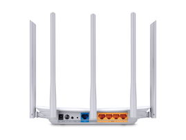 Router Inalámbrico doble banda AC, 2.4 GHz y 5 GHz Hasta 1350 Mbps, 5 antenas externas omnidireccional, 4 Puertos LAN 10/100 Mbps, 1 Puerto WAN 10/100 Mbps Router Inalámbrico doble banda AC, 2.4 GHz y 5 GHz Hasta 1350 Mbps, 5 antenas externas omnidireccional, 4 Puertos LAN 10/100 Mbps, 1 Puerto WAN 10/100 Mbps