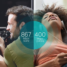 Adaptador  USB inalámbrico doble banda AC 1200 Mbps