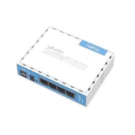 MikroTik RouterBOARD hAP-Lite RB941-2nD - Enrutador inalámbrico - conmutador de 4 puertos - Wi-Fi - 2,4 GHz