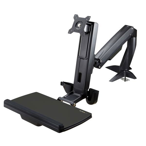 StarTech.com Brazo de Soporte de Pie y Sentado Ajustable VESA para Monitores de hasta 24 Pulgadas con Soporte para Teclado y Ratón StarTech.com Brazo de Soporte de Pie y Sentado Ajustable VESA para Monitores de hasta 24 Pulgadas con Soporte para Teclado y Ratón