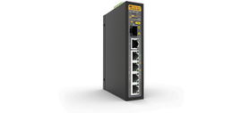 Switch Industrial PoE+ no administrable de 5 Puertos 10/100/1000 Mbps (4 Puertos son PoE+) + 1 puertos SFP, 90 W