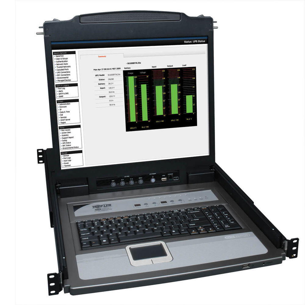 Tripp Lite B020-U08-19-K KVM de Consola Netdirector de 8 Puertos 1U para Instalar en Rack, Con LCD de 19 Pulgadas + 8 Cables Combinados PS2/USB