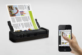 Epson WorkForce ES-300W - Escáner de documentos - Sensor de imagen de contacto (CIS) - a dos caras - Letter - 600 ppp x 600 ppp - hasta 25 ppm (mono) / hasta 25 ppm (color) - Alimentador automático de documentos (ADF) (20 hojas) - hasta 500 exploraci