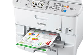 Epson WorkForce Pro WF-6590DWF - Impresora multifunción - color - chorro de tinta - 279.4 x 431.8 mm (original) - A4/Legal (material) - hasta 22 ppm (copiando) - hasta 24 ppm (impresión) - 580 hojas - 33.6 Kbps - USB 2.0, Gigabit LAN, Wi-Fi(n), NFC, 