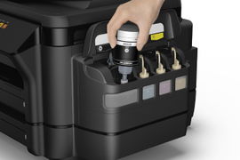 Epson EcoTank L1455 - Impresora multifunción - color - chorro de tinta - 297 x 432 mm (original) - A3 (material) - hasta 16 ppm (copiando) - hasta 18 ppm (impresión) - 500 hojas - 33.6 Kbps - LAN, Wi-Fi(n), host USB