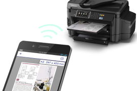 Epson EcoTank L1455 - Impresora multifunción - color - chorro de tinta - 297 x 432 mm (original) - A3 (material) - hasta 16 ppm (copiando) - hasta 18 ppm (impresión) - 500 hojas - 33.6 Kbps - LAN, Wi-Fi(n), host USB
