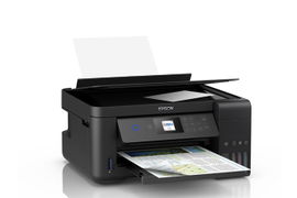 Epson EcoTank L4160 - Impresora multifunción - color - chorro de tinta - refillable - A4 (210 x 297 mm), Letter A (216 x 279 mm) (original) - A4/Legal (material) - hasta 7.7 ppm (copiando) - hasta 10.5 ppm (impresión) - 100 hojas - USB 2.0, Wi-Fi(n)
