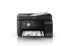 Epson EcoTank L5190 - Impresora multifunción - color - chorro de tinta - rellenable - 216 x 297 mm (original) - A4/Legal (material) - hasta 7.7 ppm (copiando) - hasta 10 ppm (impresión) - 100 hojas - 33.6 Kbps - USB 2.0, LAN, Wi-Fi(n)