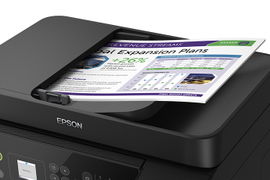Epson EcoTank L5190 - Impresora multifunción - color - chorro de tinta - rellenable - 216 x 297 mm (original) - A4/Legal (material) - hasta 7.7 ppm (copiando) - hasta 10 ppm (impresión) - 100 hojas - 33.6 Kbps - USB 2.0, LAN, Wi-Fi(n)