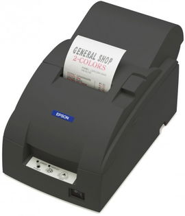 Epson TM U220A - Impresora de recibos - bicolor (monocromático) - matriz de puntos - Rollo (7,6 cm) - 17,8 cpp - 9 espiga - hasta 6 líneas/segundo - USB - cortador - cortador - gris oscuro