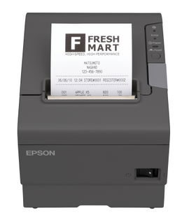 Epson TM T88V - Impresora de recibos - línea térmica - rollo 8 cm - hasta 300 mm/segundo - USB, serial - cortador - gris oscuro