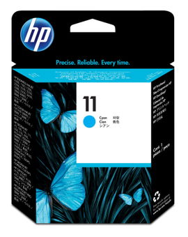HP 11 - Cián - cabezal de impresión - para Business Inkjet 1000, 1100, 1200, 2300, 2800; DesignJet 110, 70; Officejet Pro K850