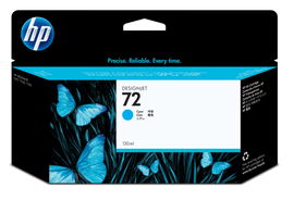HP 72 - 130 ml - cián - original - DesignJet - cartucho de tinta - para DesignJet T1100, T1100ps, T1200, T1200ps, T1300, T610, T620, T770, T790