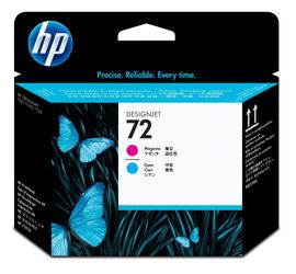 HP 72 - Cián, magenta - cabezal de impresión - para DesignJet T1100, T1100ps, T1200, T1200ps, T1300, T610, T620, T770, T790