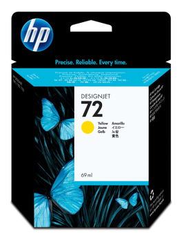 HP 72 - 69 ml - amarillo - original - DesignJet - cartucho de tinta - para DesignJet T1100, T1100ps, T1200, T1200ps, T1300, T610, T620, T770, T790