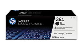 HP 36A - Paquete de 2 - negro - original - LaserJet - cartucho de tóner (CB436AD) - para LaserJet P1505, P1505n
