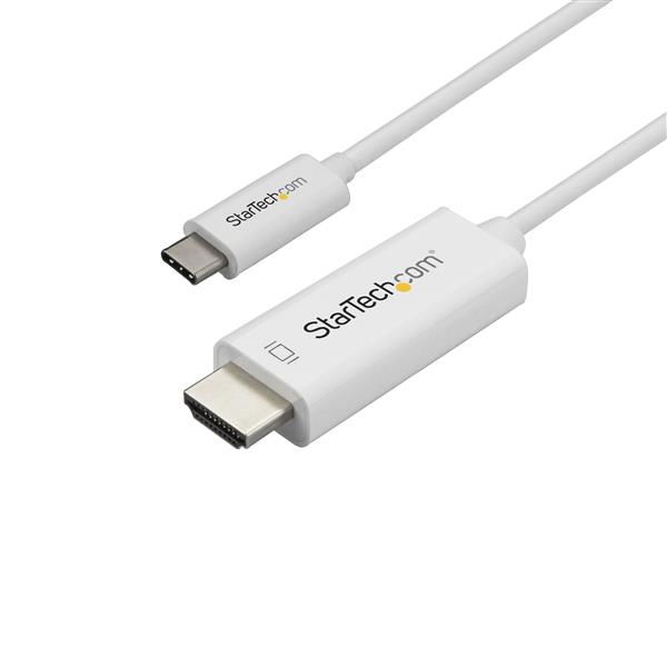 StarTech.com Cable Adaptador de 2m USB-C a HDMI 4K 60Hz - Blanco - Cable USB Tipo C a HDMI - Cable Conversor de Vídeo USBC StarTech.com Cable Adaptador de 2m USB-C a HDMI 4K 60Hz - Blanco - Cable USB Tipo C a HDMI - Cable Conversor de Vídeo USBC