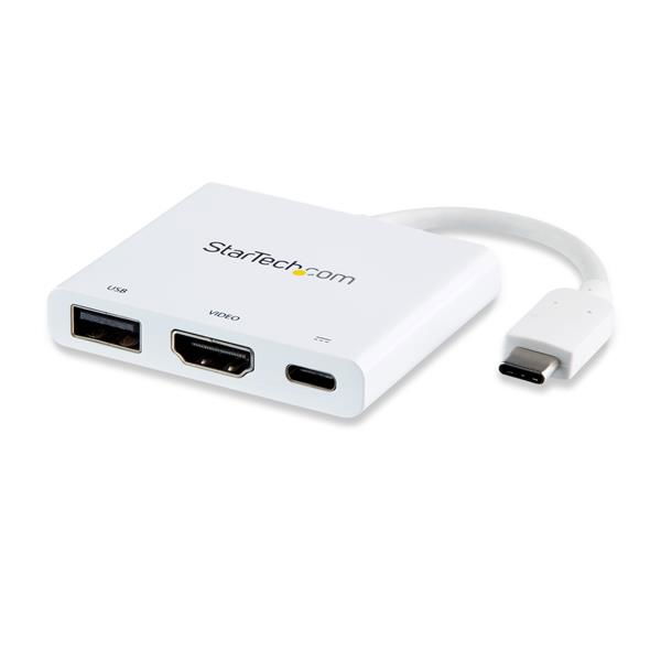 StarTech.com Adaptador Multipuertos USB-C con HDMI - Puerto USB 3.0 - PD de 60W - Blanco StarTech.com Adaptador Multipuertos USB-C con HDMI - Puerto USB 3.0 - PD de 60W - Blanco