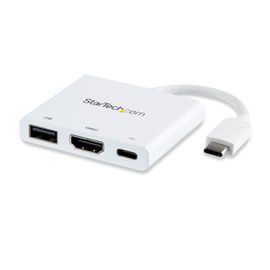 StarTech.com Adaptador Multipuertos USB-C con HDMI - Puerto USB 3.0 - PD de 60W - Blanco StarTech.com Adaptador Multipuertos USB-C con HDMI - Puerto USB 3.0 - PD de 60W - Blanco