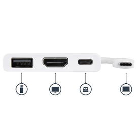 StarTech.com Adaptador Multipuertos USB-C con HDMI - Puerto USB 3.0 - PD de 60W - Blanco StarTech.com Adaptador Multipuertos USB-C con HDMI - Puerto USB 3.0 - PD de 60W - Blanco