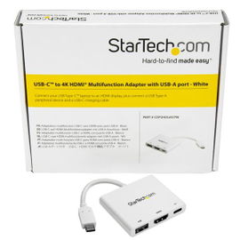 StarTech.com Adaptador Multipuertos USB-C con HDMI - Puerto USB 3.0 - PD de 60W - Blanco StarTech.com Adaptador Multipuertos USB-C con HDMI - Puerto USB 3.0 - PD de 60W - Blanco