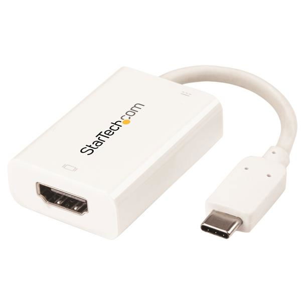 StarTech.com Adaptador Gráfico USB-C a HDMI con Entrega de Potencia - Adaptador de Vídeo USBC a HDMI con Power Delivery - 4K 60Hz - Blanco StarTech.com Adaptador Gráfico USB-C a HDMI con Entrega de Potencia - Adaptador de Vídeo USBC a HDMI con Power Delivery - 4K 60Hz - Blanco
