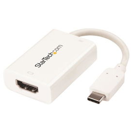 StarTech.com Adaptador Gráfico USB-C a HDMI con Entrega de Potencia - Adaptador de Vídeo USBC a HDMI con Power Delivery - 4K 60Hz - Blanco StarTech.com Adaptador Gráfico USB-C a HDMI con Entrega de Potencia - Adaptador de Vídeo USBC a HDMI con Power Delivery - 4K 60Hz - Blanco