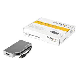 StarTech.com Adaptador USB-C de Vídeo Multipuertos - de Aluminio - 4K 30Hz - Gris Espacial
