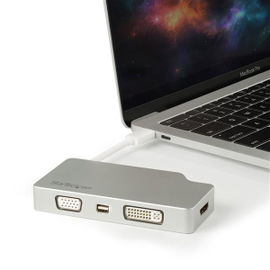 StarTech.com Adaptador USB-C de Vídeo Multipuertos 4en1 - de Aluminio - 4K 30Hz - Plateado
