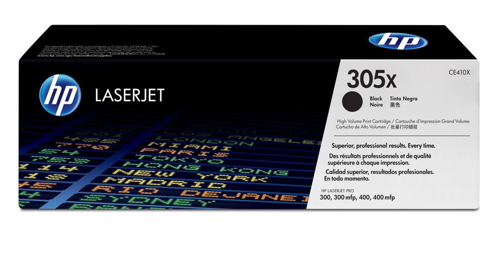 HP 305X - Alto rendimiento - negro - original - LaserJet - cartucho de tóner (CE410X) - para LaserJet Pro 300 M351, 400 M451, MFP M375, MFP M475 HP 305X - Alto rendimiento - negro - original - LaserJet - cartucho de tóner (CE410X) - para LaserJet Pro 300 M351, 400 M451, MFP M375, MFP M475