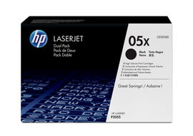 HP 05X - Paquete de 2 - Alto rendimiento - negro - original - LaserJet - cartucho de tóner (CE505XD) - para LaserJet P2055, P2055d, P2055dn, P2055x HP 05X - Paquete de 2 - Alto rendimiento - negro - original - LaserJet - cartucho de tóner (CE505XD) - para LaserJet P2055, P2055d, P2055dn, P2055x