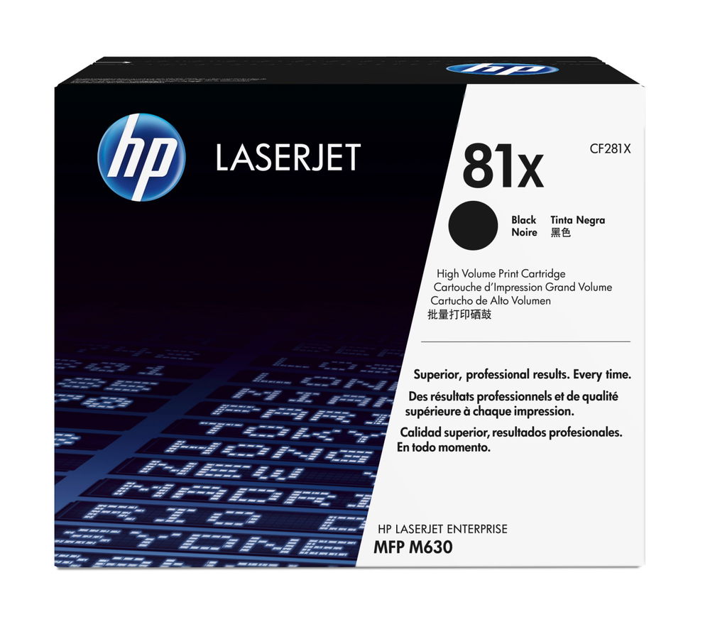 HP 81X - Alto rendimiento - negro - original - LaserJet - cartucho de tóner (CF281X) - para LaserJet M605; LaserJet Enterprise M605, M632, MFP M630; LaserJet Enterprise Flow MFP M630