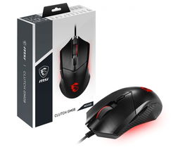 MSI Clutch GM08 - Ratón - diestro y zurdo - óptico - 6 botones - cableado - USB - negro