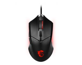MSI Clutch GM08 - Ratón - diestro y zurdo - óptico - 6 botones - cableado - USB - negro