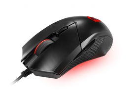 MSI Clutch GM08 - Ratón - diestro y zurdo - óptico - 6 botones - cableado - USB - negro